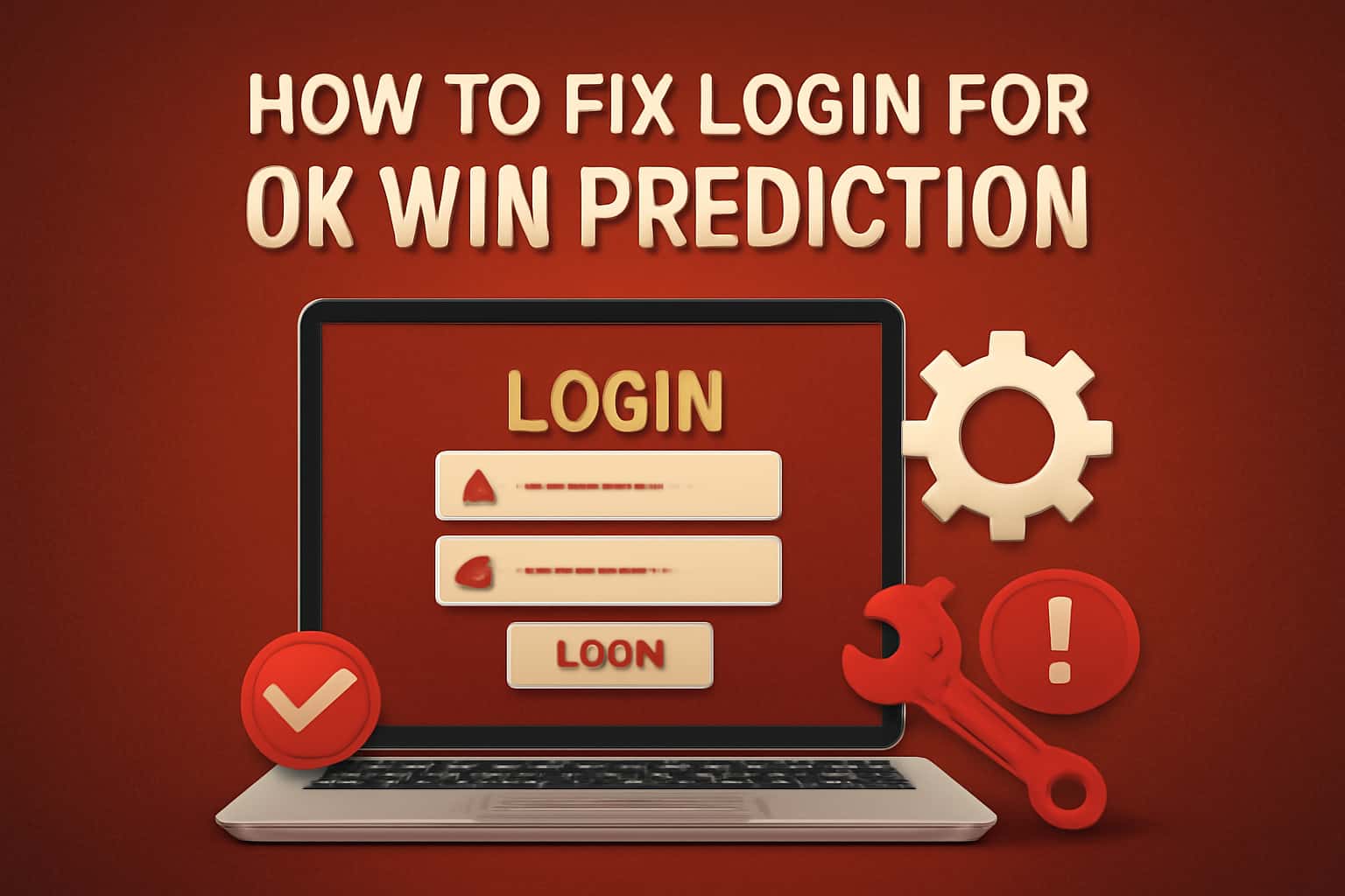An informative illustration depicting the process of troubleshooting login issues for Ok Win Prediction.