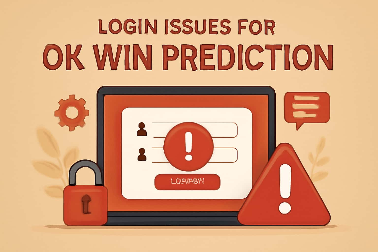 Informational illustration on solving login issues for Ok Win Prediction.