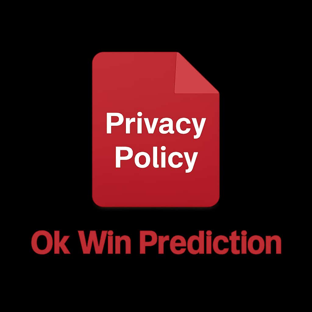 A badge design for Ok Win Prediction Privacy Policy.